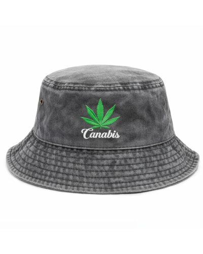 Панамка «Canabis» серого цвета