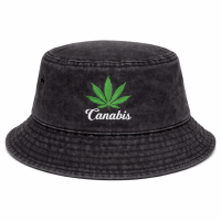 Панамка «Canabis» чёрного цвета