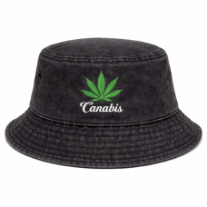 Панамка «Canabis» чёрного цвета