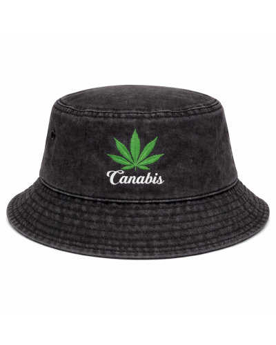 Панамка «Canabis» чёрного цвета