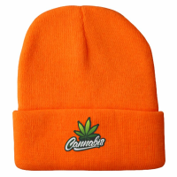 Шапка "Cannabis" оранжевого цвета