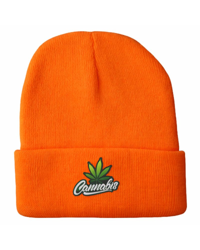 Шапка "Cannabis" оранжевого цвета