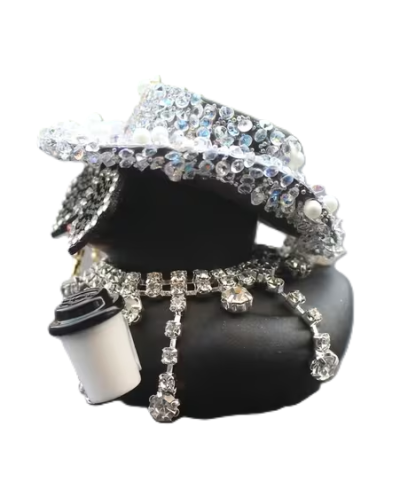 Cool Duck Чорне каченя в капелюсі зі стразами