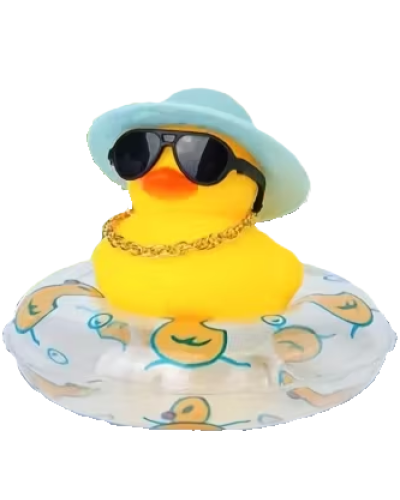 Cool Duck Желтый утенок в белой шляпе с кругом для плавания