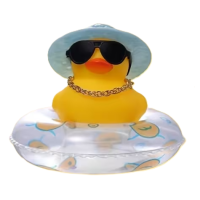 Cool Duck Жовте каченя в білому капелюсі з кругом для плавання