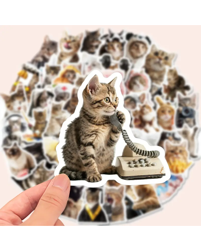 Набір стікерів "Funny Cats" 50 шт Набір стікерів "Funny Cats" 50 шт