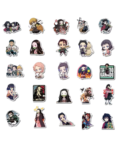 Набір стікерів "Demon Slayer" 50 шт Набір стікерів "Demon Slayer" 50 шт