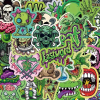 Набор стикеров "Psychedelic" 120 шт