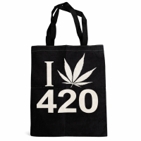 Шопер "I love 420" в чёрном цвете