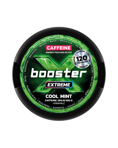 Кофеїновий снюс X BOOSTER Extreme 120мг Cool Mint (М'ята) 20шт