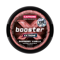 Кофеїновий снюс X BOOSTER Extreme 120мг Raspberry & Vanilla (Малина та Ваніль) 20шт