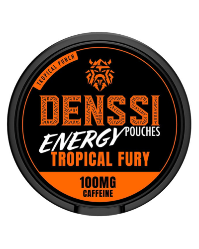 Кофеїновий снюс Denssi Energy 100мг Tropical Fury (Тропічна лють) 20шт
