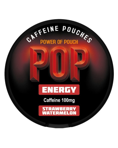 Кофеїновий снюс PoP Energy 100мг Strawberry Watermelon (Полуниця Кавун) 20шт