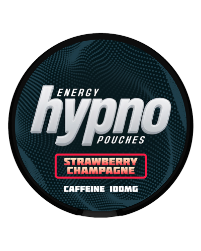 Кофеїновий снюс Hypno Energy 100мг Strawberry Champagne (Полуничне шампанське) 20шт