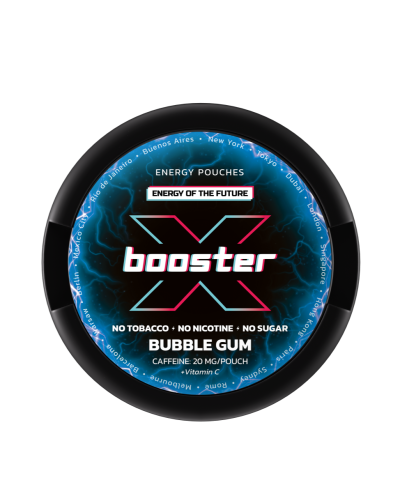 Кофеїновий снюс X BOOSTER 80мг Bubble Gum (жуйка) 20шт